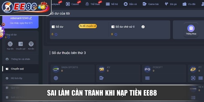 Nạp Tiền EE88 - Quy Trình Nạp Tiền An Toàn Và Đơn Giản 4 Sai lầm cần tránh khi nạp tiền EE88